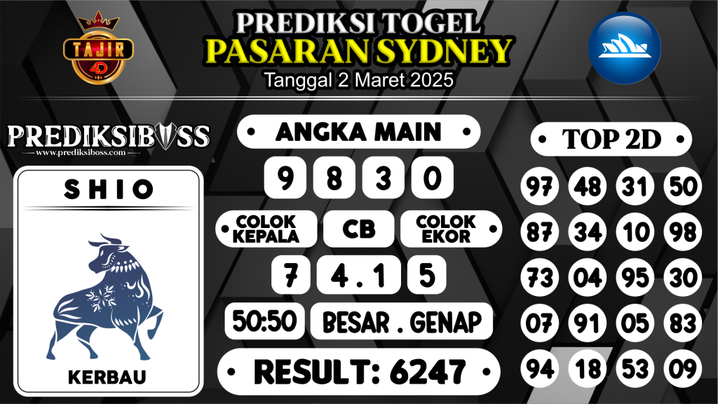 https://prediksibossgod.com/prediksi-boss-togel-sidney-minggu-2-maret-2025/